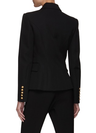 Back View - Click To Enlarge - BALMAIN - COIN BUTTON DOUBLE BREAST WOOL BLAZER