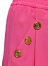  - BALMAIN - Logo Embossed Button Detail Crepe Draped Shorts
