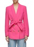 Main View - Click To Enlarge - BALMAIN - BELTED SIX BUTTON SHAWL COLLAR CREPE BLAZER