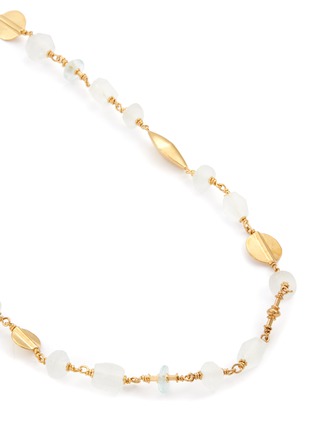 Detail View - Click To Enlarge - KATERINA MAKRIYIANNI - ‘GLASSY’ GOLD VERMEIL FROSTED WHITE RECYCLED GLASS BEADS NECKLACE