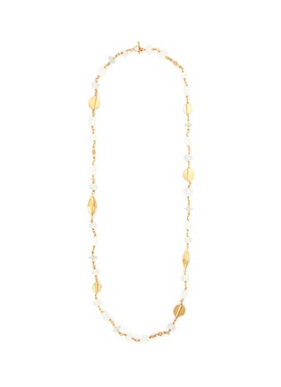 Main View - Click To Enlarge - KATERINA MAKRIYIANNI - ‘GLASSY’ GOLD VERMEIL FROSTED WHITE RECYCLED GLASS BEADS NECKLACE