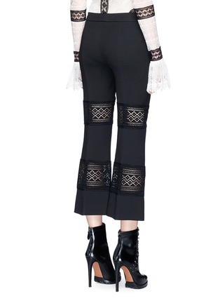 Back View - Click To Enlarge - ALEXANDER MCQUEEN - Macramé lace insert wool-silk pants
