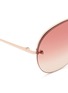 Detail View - Click To Enlarge - LINDA FARROW - Top rim metal aviator sunglasses