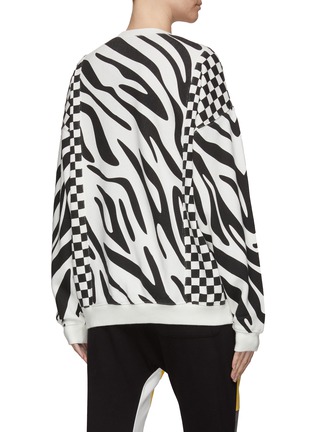 Back View - Click To Enlarge - R13 - Tiger stripe check mix print oversized sweatshirt