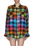 Main View - Click To Enlarge - R13 - OVERSIZED DROP SHOULDER RAINBOW PLAID SHIRT