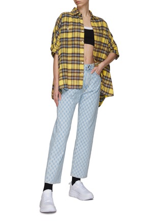 Figure View - Click To Enlarge - R13 - OVERSIZED BOXY PLAID SHIRT