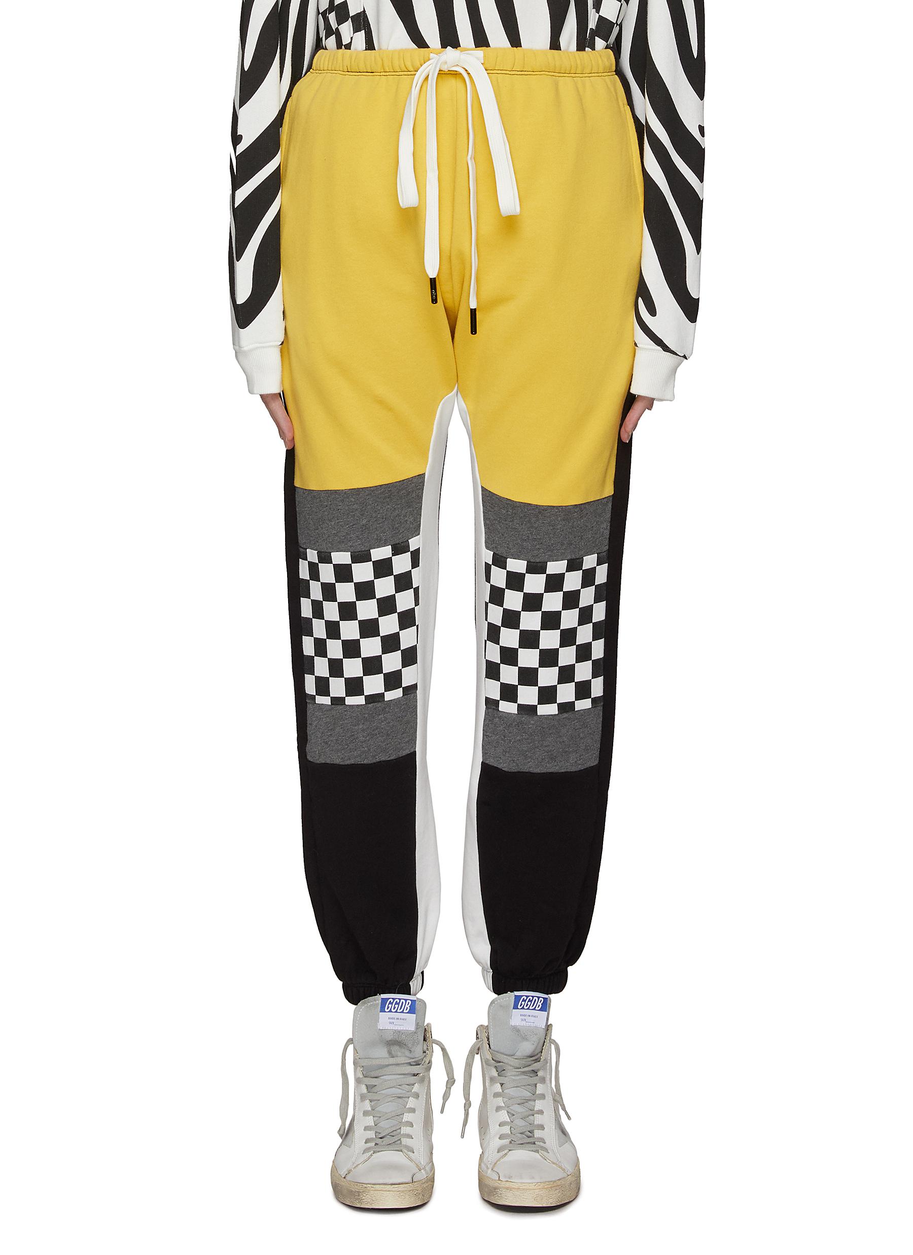 R13 | Checker knee patchwork sweatpants 