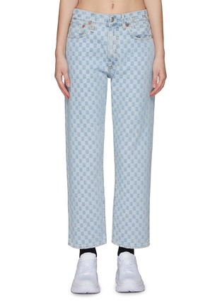 Main View - Click To Enlarge - R13 - CHECKERBOARD LIGHT WASH BOYFRIEND JEANS