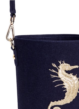  - ANGEL CHEN - Small mythical creature embroidered denim bucket bag