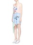 Front View - Click To Enlarge - HELEN LEE - Flying bunny print pleated asymmetric tiered dress