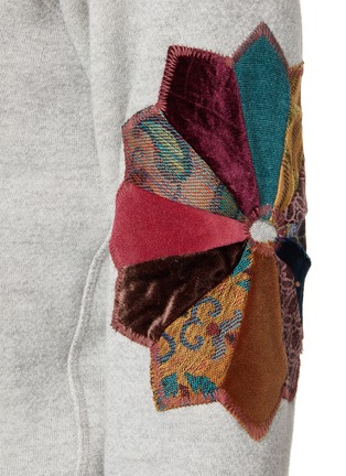  - RE/DONE - Elbow patchwork cotton raglan sweatshirt