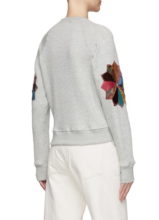 Back View - Click To Enlarge - RE/DONE - Elbow patchwork cotton raglan sweatshirt