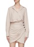 Main View - Click To Enlarge - SELF-PORTRAIT - Ruched wrap shirt dress