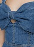SELF-PORTRAIT - Bow front sleeveless denim mini dress