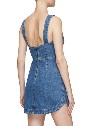 Back View - Click To Enlarge - SELF-PORTRAIT - Bow front sleeveless denim mini dress