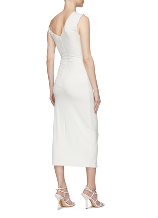 Back View - Click To Enlarge - SELF-PORTRAIT - Asymmetric gathered detail one-shoulder dress