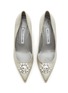 Detail View - Click To Enlarge - MANOLO BLAHNIK - ‘Cassina’ Crystal Brooch Satin Pumps