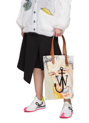 Figure View - Click To Enlarge - JW ANDERSON - POL FACE RECYCLED CANVAS BELT TOTE BAG