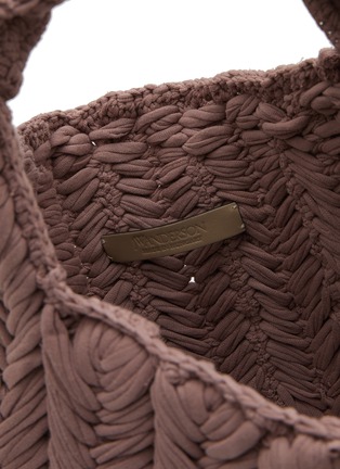 Detail View - Click To Enlarge - JW ANDERSON - Chain Strap Small Cotton Knitted Hobo Bag