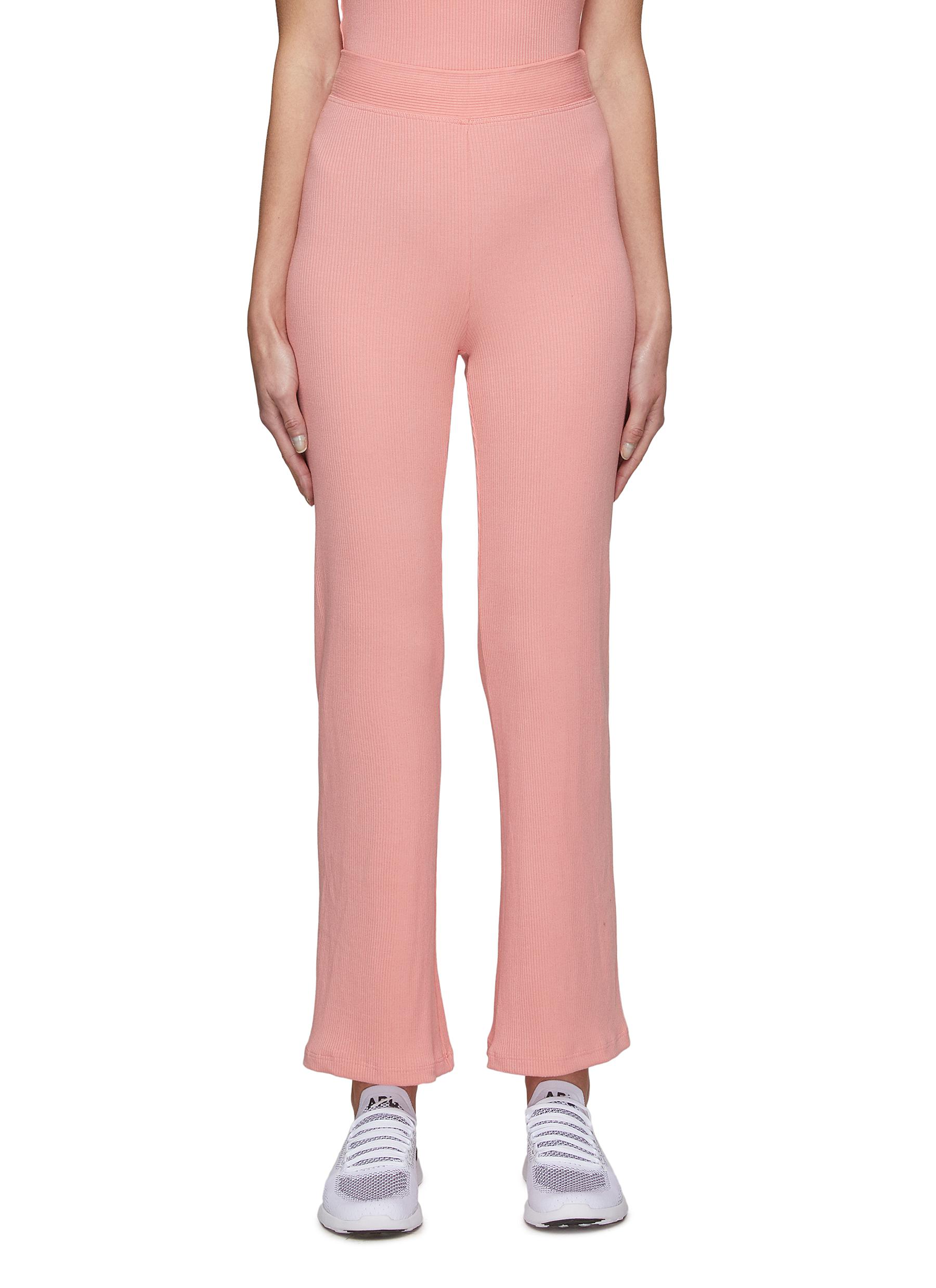 Bisou Soleil' Flare Leg Rib Knit Pants 