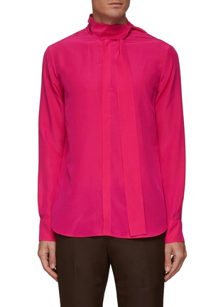 Main View - Click To Enlarge - VALENTINO GARAVANI - Scarf collar silk shirt