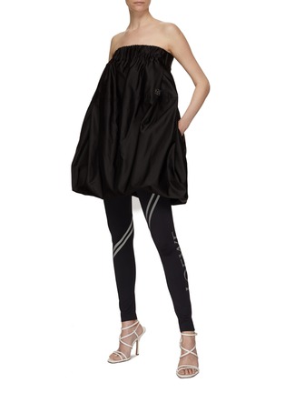 Figure View - Click To Enlarge - LOEWE - Anagram brooch sleeveless balloon mini dress