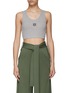 Main View - Click To Enlarge - LOEWE - ANAGRAM LOGO EMBROIDERED ROUND NECK RIBBED KNIT CROPPED TANK TOP