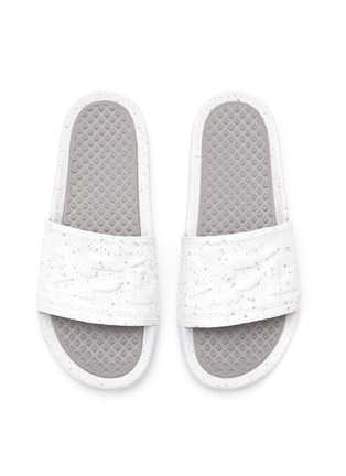 Detail View - Click To Enlarge - ATHLETIC PROPULSION LABS - ‘TECHLOOM’ LOGO JACQUARD SPECKLED POOL SLIDES