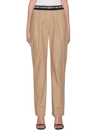 Main View - Click To Enlarge - T BY ALEXANDER WANG - Logo Pull-On Elastic Waist Pleated Pants