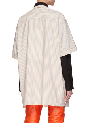 Back View - Click To Enlarge - MM6 MAISON MARGIELA - Double Layer Stripe Shirt