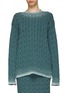 Main View - Click To Enlarge - MIU MIU - Faded hem back slit cable knit sweater