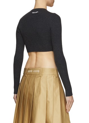 Back View - Click To Enlarge - MIU MIU - Zipped crop cardigan