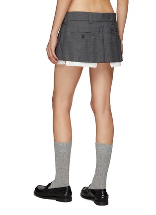 Back View - Click To Enlarge - MIU MIU - Pleated Tailored Super Mini Skirt