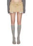 Main View - Click To Enlarge - MIU MIU - PLEATED FRONT RAW HEM DETAIL SUPER MINI SKIRT