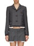 Main View - Click To Enlarge - MIU MIU - Logo Patch Cropped Single Breasted Blazer