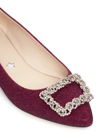 Detail View - Click To Enlarge - PEDDER RED - Strass pavé glitter mesh skimmer flats