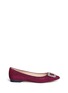 Main View - Click To Enlarge - PEDDER RED - Strass pavé glitter mesh skimmer flats