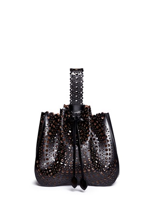 Main View - Click To Enlarge - ALAÏA - 'New Vienne' large lasercut leather bucket bag