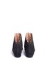 Back View - Click To Enlarge - ALAÏA - Geometric lasercut suede ankle boots