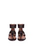 Front View - Click To Enlarge - ALAÏA - Geometric lasercut leather thong sandals