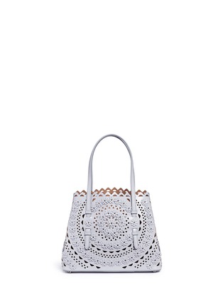 Detail View - Click To Enlarge - ALAÏA - 'New Vienne Fleur' small flower lasercut leather tote