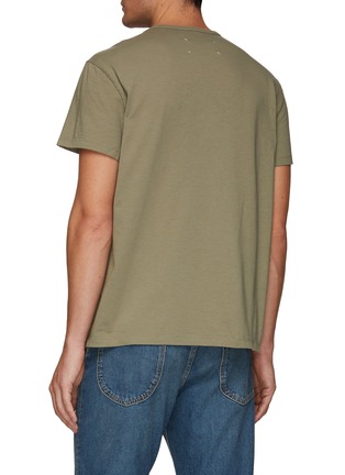 Back View - Click To Enlarge - MAISON MARGIELA - Tonal logo embroidered cotton T-shirt