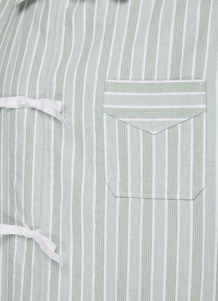  - MAISON MARGIELA - Front tie striped cotton shirt