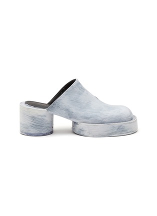 Main View - Click To Enlarge - MM6 MAISON MARGIELA - Block heel square toe painted leather mules