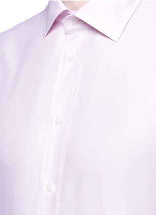 Detail View - Click To Enlarge - ARMANI COLLEZIONI - Cotton basketweave shirt