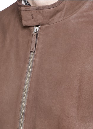 Detail View - Click To Enlarge - ARMANI COLLEZIONI - Lambskin leather blouson jacket