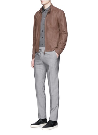 Figure View - Click To Enlarge - ARMANI COLLEZIONI - Lambskin leather blouson jacket