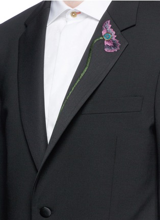 Detail View - Click To Enlarge - PAUL SMITH - 'Soho' floral embroidered wool blazer