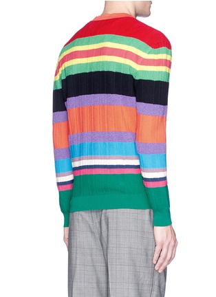 Back View - Click To Enlarge - PAUL SMITH - Stripe bouclé sweater