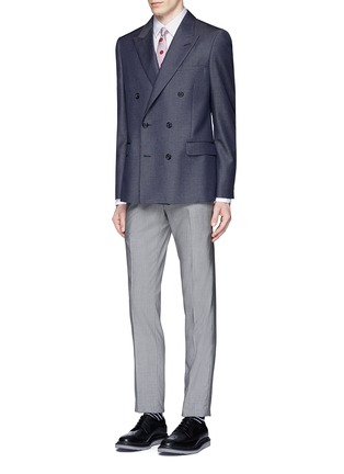 Figure View - Click To Enlarge - PAUL SMITH - Spiral corded seam piqué trim twill shirt
